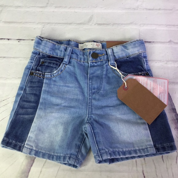 Zara Baby Boy 6-9M Blue 2 Tone Denim Jean Shorts - Picture 2 of 7